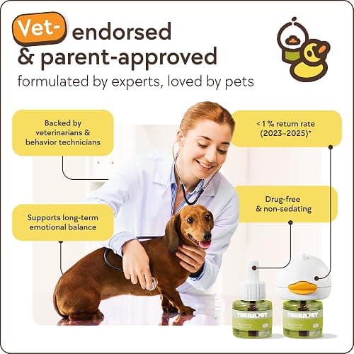 TherapetMD Dog Calming Diffuser - for Stress, Destructive Behavior, Pee Accidents, Separation Anxiety, Barking, Aggression & Chewing - 2 count Refill Included 30-Day each - Packaging May Vary thumbnail 8