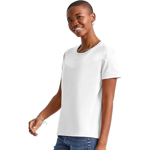 Hanes Womens Essentials Oversized T-Shirt Pack, Cotton Tee for Women, Relaxed Fit, 3-Pack thumbnail 5