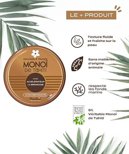 Parasol Pot Graisse à Traire au Monoï de Tahiti, Crème, Hypoallergénique thumbnail 3