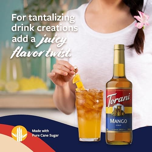 Torani Mango Syrup for Drinks, Flavoring for Iced Tea, Lemonade, and Sodas, Glass Bottle with Pump Included, 25.4 Fl Oz thumbnail 4