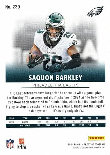 2024 Prestige #239 Saquon Barkley Football Card Eagles - Made by Panini thumbnail 2