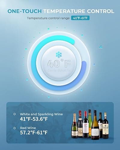 EUHOMY 18L Beverage Refrigerator Cooler, 24 Cans Mini Fridge with Quiet Compressor, Countertop Small Fridge with 40°F-61°F Digital Temperature Control, LED Lgiht for Home, Bar, Office thumbnail 3