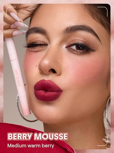 SHEGLAM Marshmallow Puff Lip Blur Pen Matte Lipstick for Long-lasting Hydrating Lip Makeup-331 Berry Mousse thumbnail 3