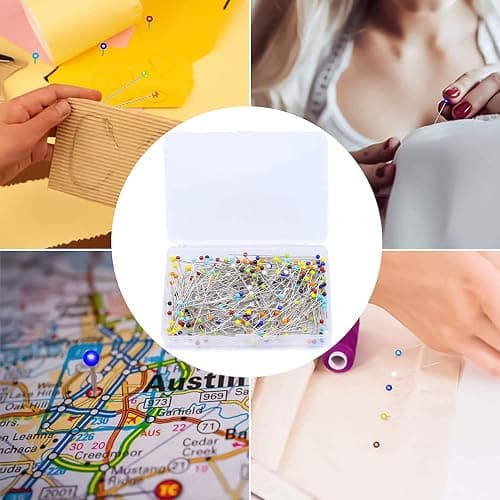 Lot de 250 épingles rondes pour mercerie, patchwork, couture et loisirs créatifs 38 mm - Tête en verre 3 mm thumbnail 7