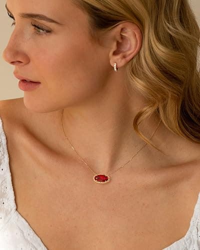 TLY Gold Necklace for Women 14k Gold Plated Dainty Gemstone Pendant Necklace Red Rose Quartz Black Emerald Green Blue Prom Choker Necklace Birthday Wedding Bridesmaid Necklace Mothers Day Jewelry gifts thumbnail 9