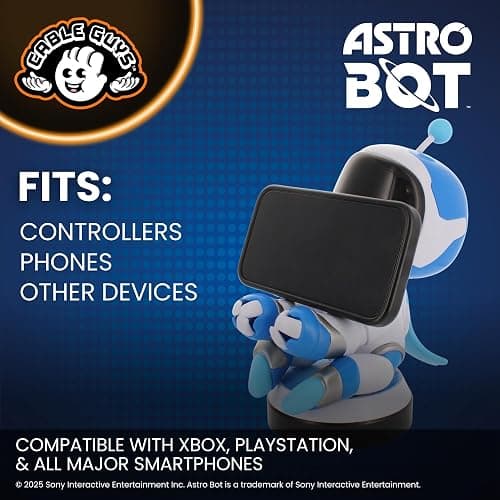 Cableguys Astro Bot Controller Holder & Phone Stand - Gaming Setup Accessories for Desk and Game Room, Controller Stand Compatible with Xbox, PlayStation & Most Standard Game Controllers thumbnail 6