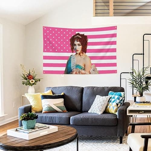 Chappell American Flag Pink Roan Flag 3X5 Ft Funny Tapestry For Decorate Clubs Concerts Bars University Dormitories Living Rooms Bedrooms,with 4 Brass Grommets for Easy Hanging thumbnail 5