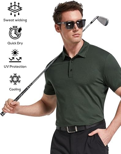 TELALEO 4/5 Pack Mens Polo Shirts Quick Dry Short Sleeve Golf T Shirt Performance Moisture Wicking Casual Workout thumbnail 4