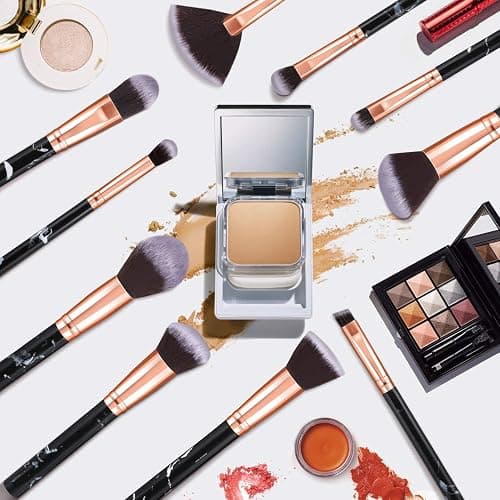 Makeup Brushes 10Pcs Marble Makeup Brush Set Foundation Powder Blush Blending Eyeshadow Brushes Sets thumbnail 2