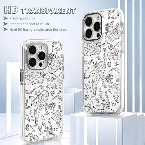 Generic Case for iPhone 14,Whale Shark Coral Reef Ocean Phone Case for Girl Women,Compatible with MagSafe,Scratch Resistant Shockproof Cover Clear Phone Case for iPhone 14 thumbnail 4