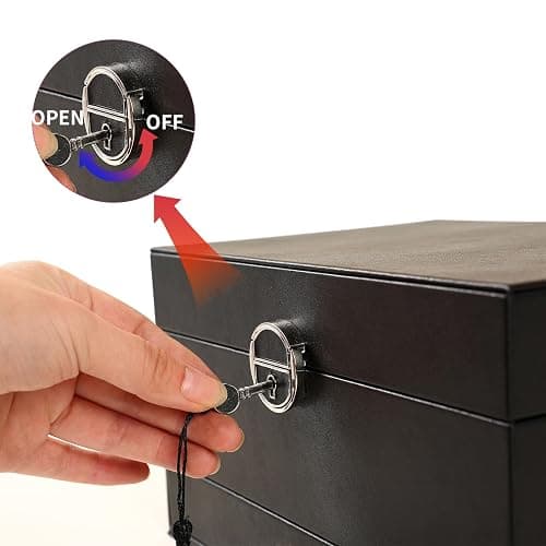 BOOVO Earring Jewelry Box For Women Girl Stud Organizer, 5 Layers Girl Jewelry Organizer Box With Lock Earring Holder Organizer Necklace Ring Jewelry Organizer Box For Girls (Black) thumbnail 7