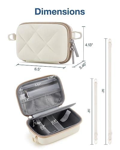 BAGSMART Digital Camera Case, Protective & Lightweight Camera Case with 2 Carrying Ways, Waterproof & Shockproof Small Camera Bag for Canon PowerShot G7X Mark II/III/Sony DSCW800/DSCW830 - Camel thumbnail 6