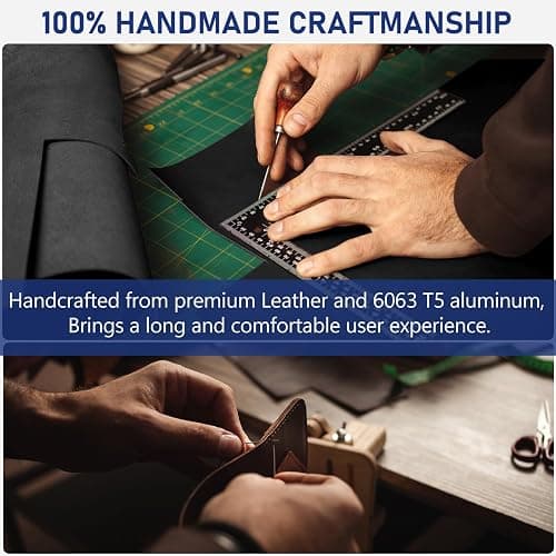 Mens Wallet Credit Card Holder, Minimalist Wallets for Men, Aluminum Pop up Wallet, RFID Blocking, Premium Leather, Smart, Slim , Coin Pocket | 9-14 Card Capacity | ID Window | Cash Slot thumbnail 9