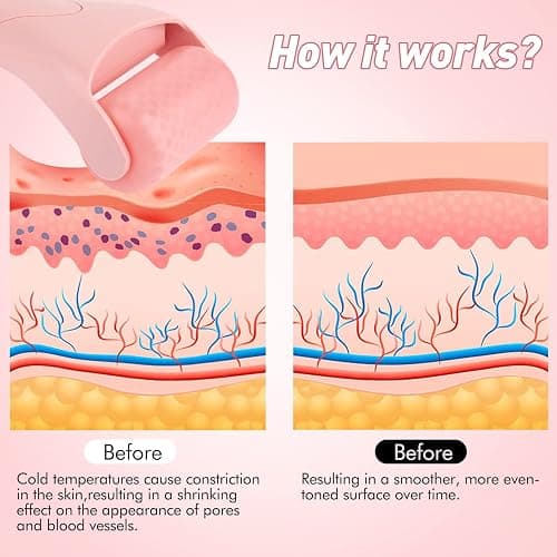 Fronnor Ice Roller for Face,Eyes,Facial Massager Tool,Soothing Skin Care Tool,Cooling Skincare Device for Puffiness,At-Home Spa Gift for Women(Pink) thumbnail 3