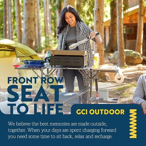 GCI OUTDOOR Slim-Fold Cook Station | Portable Folding Kitchen Table with a Heat Resistant Tabletop, 4 Side Tables & Storage Rack, Perfect for Picnics & Camping Trips thumbnail 6
