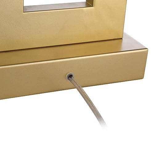 360 Lighting Marshall 30" Tall Open Rectangle Large Modern Luxe Glam End Table Lamps Set of 2 Gold Finish Metal White Shade Living Room Bedroom Bedside Nightstand House Office Home Kitchen thumbnail 6
