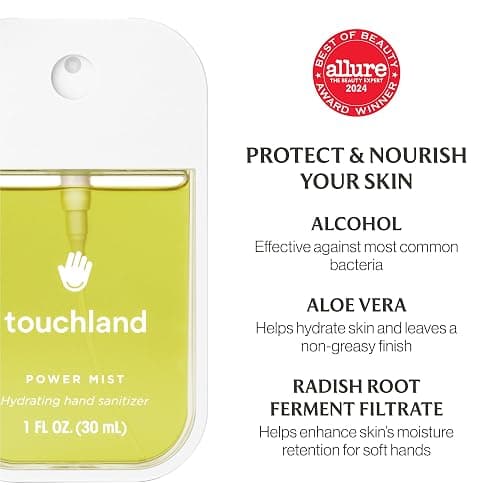 Touchland VANILLA INDULGENCE Body and Hand Mist Essentials (Vanilla Velvet Body & Hair Fragrance Mist, 2 FL. OZ. + Vanilla Blossom Hydrating Hand Sanitizer Spray 1FL.OZ.), Travel Size Set thumbnail 5
