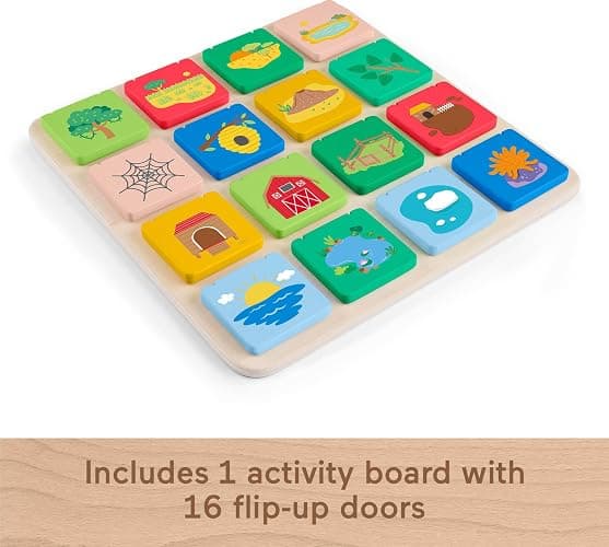 Fisher-Price Wood Preschool Toy Lift & Reveal Board, Early Learning Activity for Fine Motor Developmental Play Kids Ages 3+ Years thumbnail 6