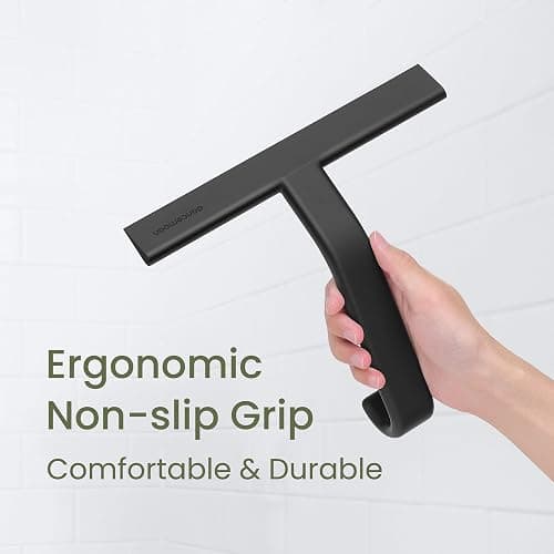 dancemoon JustHang Shower Squeegee for Glass Doors, All-One-Piece Silicone with Built-in Hook Design for Easy Hanging, Household Window Mirror Squeegee for Bathroom, Glass, Kitchen, Tile Wall, Car thumbnail 7