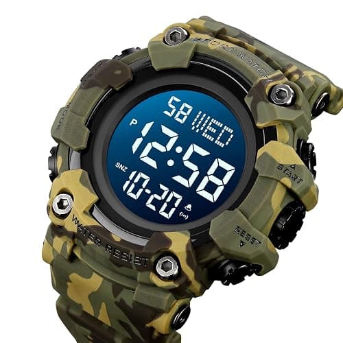 Gosasa Men Sport Watch Countdown Stopwatch Watch Mens Wrist Watch Waterproof LED Electronic Digital Male Watch 12/24 Hour Multifunctional Watch thumbnail 3