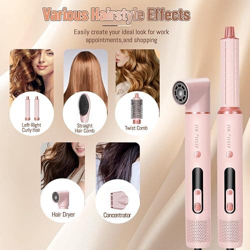 6 in 1 Hot Air Styler & Hair Dryer Brush, Multi-Styler High-Speed Negative Ionic Wrap Air Hair Styler for Curling, Fast Dry, Straightening - Versatile Hair Styling Tool at Home, Holiday Gift for Women thumbnail 2