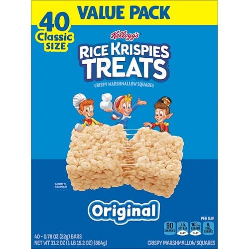 Rice Krispies Treats Crispy Marshmallow Squares, Kids Snacks, Cereal Bars, Original, 31.2oz Box (40 Bars) thumbnail 9