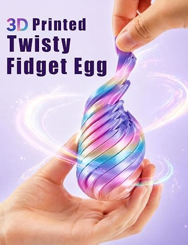 4PCS Twisty Fidget Egg, 3D Printed Spiral Fidget Toy, 3D Printed Slippery Egg Fidget, Easter Basket Stuffers, Dragon Egg Desk Toy for Teens Kids Adults (Style-A) thumbnail 3