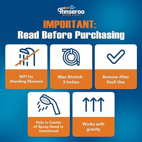 Rinseroo: Slip-On Tub Hose – As Seen on Shark Tank – 5ft Flex Bathtub Faucet Sprayer – Easy Rinse for Pets, Hair & Cleaning – No Installation Needed – Fits Faucets Up to 3” Wide – Mess-Free & Portable thumbnail 3