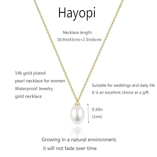 Pearl Necklace for Women Trendy,14k Gold Plated Necklace Dainty Wedding Necklace Small Cute Choker Necklace Beaded Lariat Drop Necklace Vintage Waterproof Jewelry for Women Gold Jewelry Fashion Gifts thumbnail 3