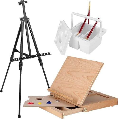 149Pcs Deluxe Artist Painting Set with Aluminum and Beech Wood Easel, 48 Colors Acrylic & Oil Paints, 24 Colors Watercolor Paints, Art Paint Supplies for Artists, Beginner & Adults thumbnail 2