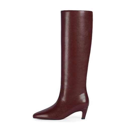 Modatope Knee High Boots Women Square Toe Kitten Heel Tall Boots Womens Fashion Long Boots thumbnail 2