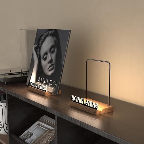 KORRTFID Now Playing Vinyl Record Stand, Illuminated Vinyl Record Stand, Warm White Light with Fingerprint Resistant Acrylic Letters thumbnail 3