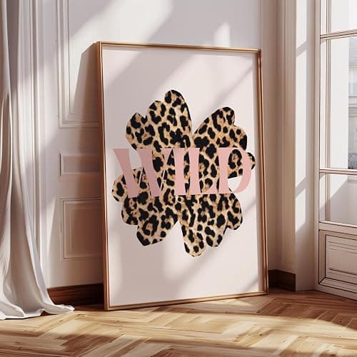 3 Tableau Leopard Chambre Affiche Decoration Murale Moderne Fleur Rose Citation Poster Mural Art Deco Impression sur Toile Chambre Salon Adulte Ado Fille Cadeau 30x40cm sans Cadre (BYCH101-30x40) thumbnail 4