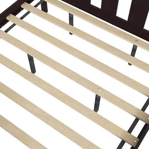 Queen Size Espresso Wood Platform Bed Frame with Headboard and Footboard - Sturdy and Stylish Bedroom Furniture for Enhanced Comfort and Modern Aesthetics thumbnail 8
