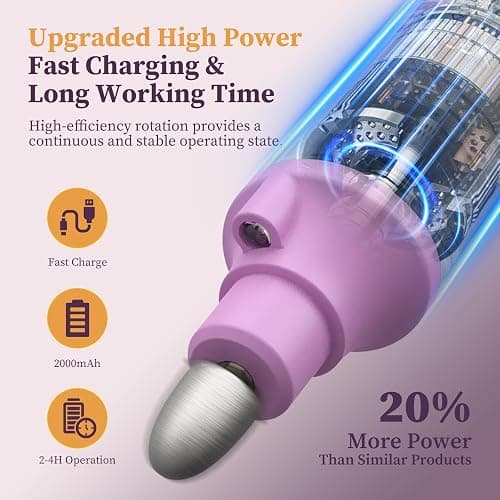PELCAS Toenail Grinder for Thick Toenails 8 in 1 Manicure & Pedicure Kit, 5 Speeds Cordless Nail Drill with LED Light Electric Foot Callus Remover for Foot Callus, Thick Nails, Finger Nails Pink thumbnail 6