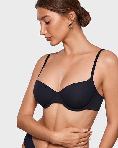 INLYRIC Women's Inbarely Plus Balconette Bra - Demi Unlined No Padding Underwire Comfort Natural Support Everyday Bras thumbnail 5
