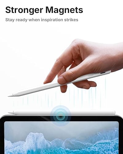 Metapen Pencil A8 V4 for iPad 2018-2025, Upgrade Magnetic Attraction, 2X Fast Charge, Low Latency Stylus Pen for iPad 11-6th Gen, Pro 12.9/11/13-inch M4, Air 3/4/5/M2/M3, Mini 5/6/7th A17 Pro thumbnail 4
