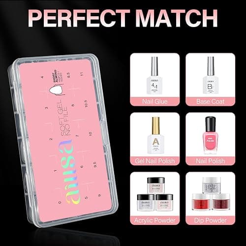 AILLSA Nail Tips Short Almond Gel Tips 450PCS Pre-shaped Matte Full Cover Press On Nails Almond Fake Nail Tips False Gelly Nails for Soak Off Nail Extensions Portable Box for Nail DIY 15 Sizes thumbnail 8