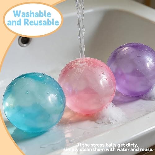 Chicooan 3Pcs Coconut Oil Squishy Stress Balls 2.36in Large Moldable Squeeze Balls Sensory Fidget Toy for Anxiety Relief Party Favors Gifts thumbnail 5