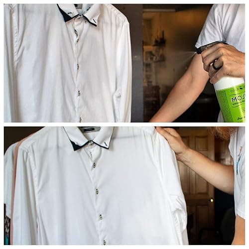Cold Iron Wrinkle Release Spray for Clothes. 32 fl oz. Unscented/Fragrance Free. Plant Based Ironing Alternative. Fast, Easy to Use. Spray, Smooth, Hang. Award Winning Formula to Save You Time thumbnail 6
