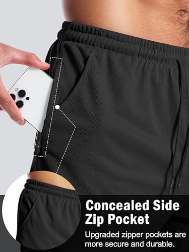 Aolesy Men's Gym Shorts with Liner 5"/7"/9" Lightweight Running Shorts Mesh Workout Athletic Shorts with Pockets thumbnail 4