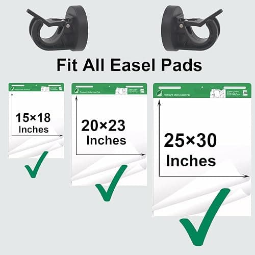 YYST Magnetic Easel Pad Sheet Flip Chart Paper Holder Hanger Organizer Magnetic Easel Mounting System (Black X 2) thumbnail 2