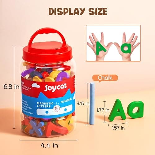 JoyCat 104 Pieces Magnetic Letters Numbers Alphabet Fridge Magnets ABC 123 Preschool Educational Learning Plastic Colorful Toy Set Uppercase Lowercase Math Symbols for Toddlers Kids 3+ thumbnail 3