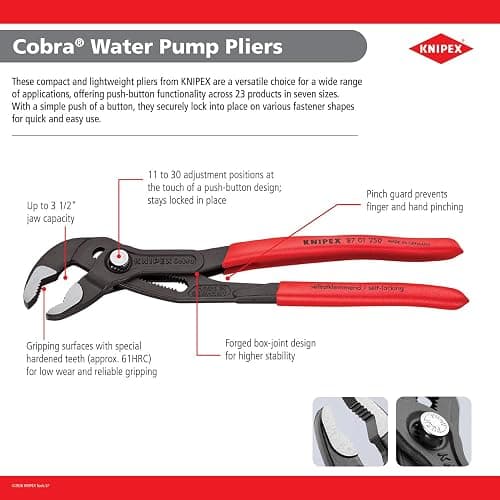 KNIPEX 87 01 125 Cobra Water Pump Pliers, 5-Inch thumbnail 6