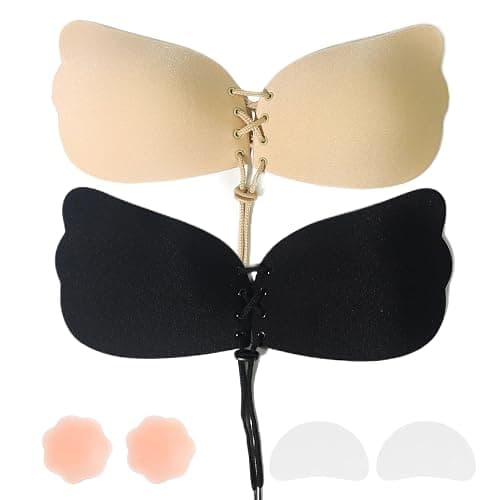 GZAMOF Sticky Adhesive Push-Up Invisible Strapless Bras for Women - Image 1