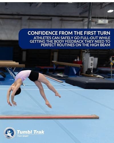Tumbl Trak 8 Ft Laser Balance Beam with Solid Wood Core Gymnastics Low Balance Training Beam - Pro (16 Feet) - Balance Beam thumbnail 5