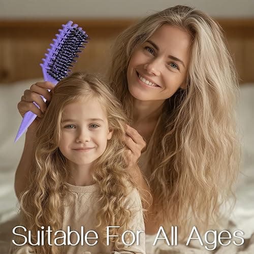 Curly Hair Brush,Curl Defining Brush for Effortlessly Defined Curls & Waves,Vented Hair Brush for Wet & Dry Hair,Women and Men,Reduces Frizz (Purple) thumbnail 6