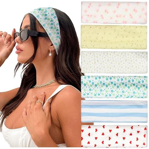 IVARYSS Workout Headbands for Women Non Slip, Premium Stretchy Soft Fabric Head Bands for Women's Hair, Wear for Yoga, Running, Sport, 6 Pack, Fresh Color thumbnail 2
