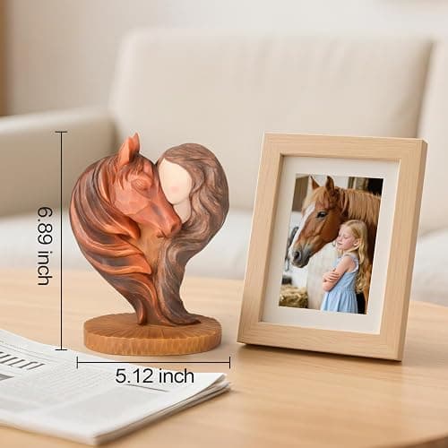 Horse Gifts for Girls Women - Horse Stuff Gifts for Horses Lovers Women Sculpted Hand-Painted Resin Figurine Cowgirl Equestrian Memorial Gift thumbnail 3