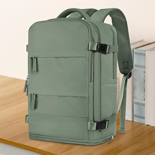 coowoz Travel Backpack For Women Men,Carry On Backpack,Hiking Backpack Waterproof Outdoor Sports Rucksack Casual Daypack Travel Essentials(Olive Green) thumbnail 2